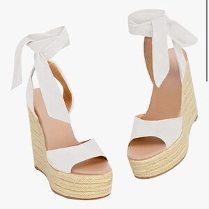 Elegant Cream Wedge Sandals